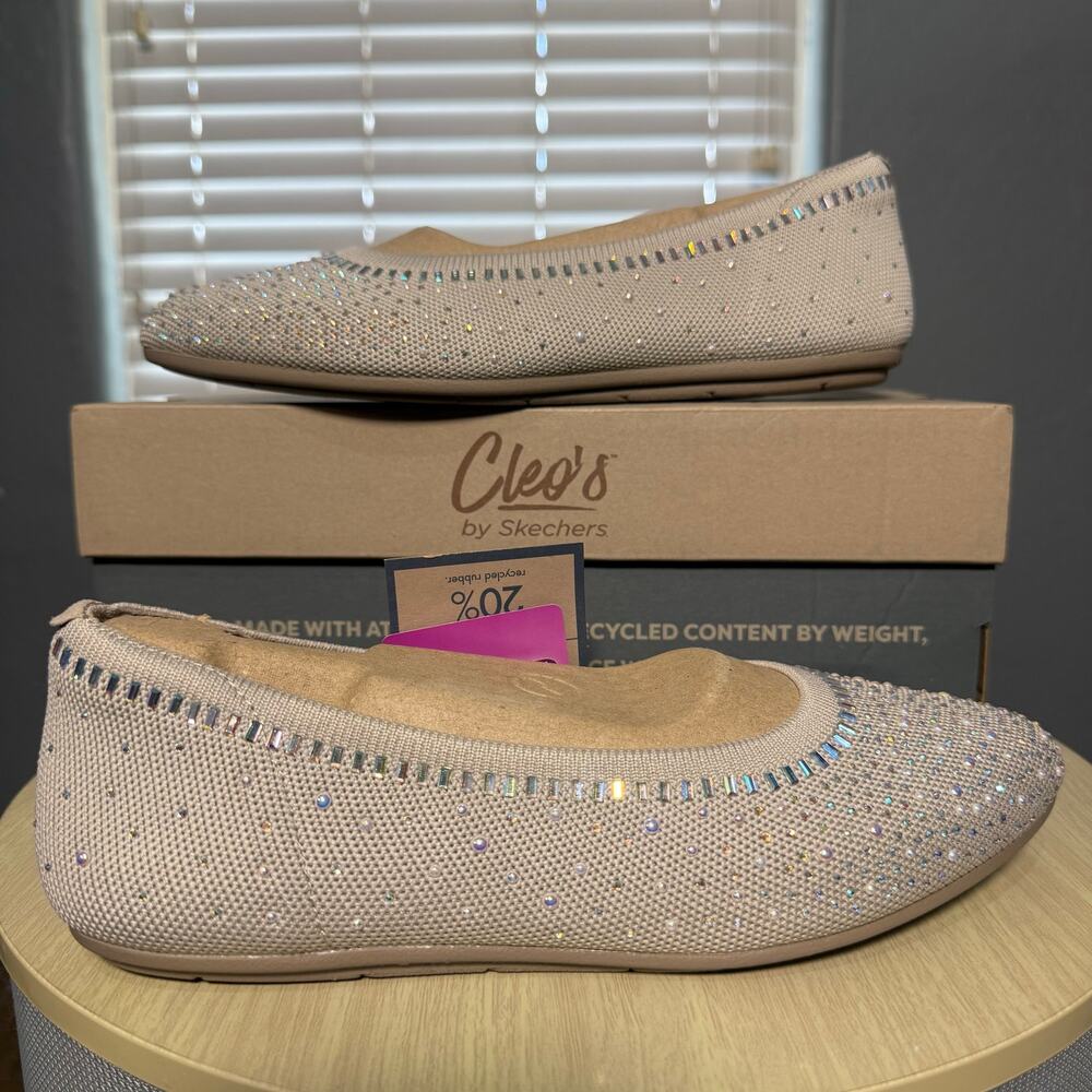 Skechers Cleo 2.0 Mesmerizing Nights Ballet Flat, Taupe, US 8.5 - Picture 2 of 8